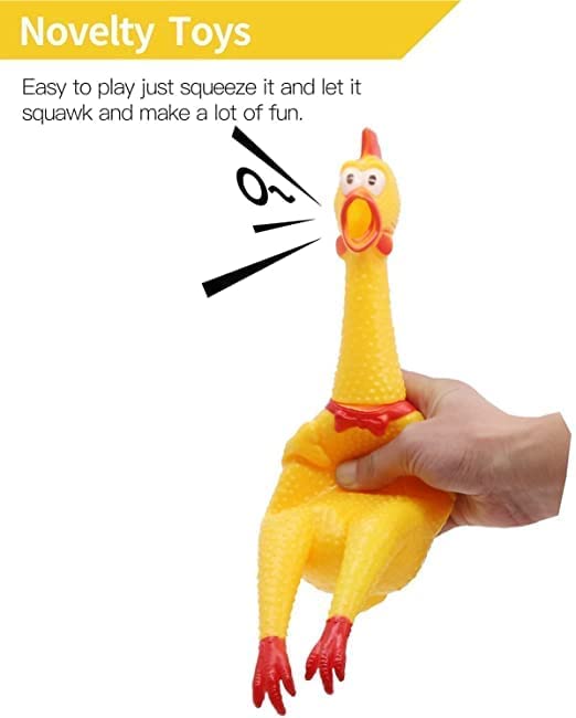 Image of Chew Toy, Silicone Dups Dogs Rubber Chew Toys I Combo of Ring Toyumbbell I and Squeaky Chicken Toy I for Small Dogs I Pack of-3 (Combo-F)