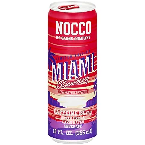 Nocco, Nocco Energy Bcaa Strawberry +Crv, 12 Ounce Cover