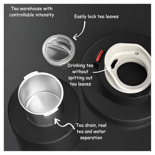Image of Wosta Leakproof Glass Water Bottle with Stainless Steel Infuser Glass Tea Infuser Bottle with Strainer and Neoprene Sleeve for Loose Leaf Tea, Cold Brew Coffee. (I - WHITE, 300ML)