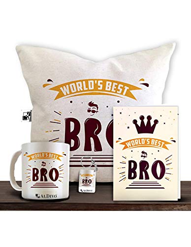 ALDIVO Fibre, Satin Cushion Cover With Filler ,printed Coffee Mug ,greeting Card & Printed Key Ring, 12 Inch X 12...