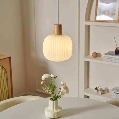 Lámpara de madera para comedor rústico y salón acogedor E27 5