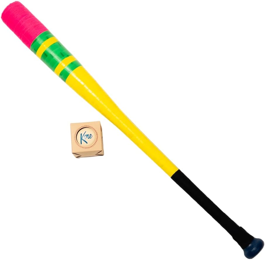 Kore Baseball Plastic Pencil Bat + Kore Soft Baseball | Durable Backyard Baseball Bat | Custom Taped Pencil Bat Design