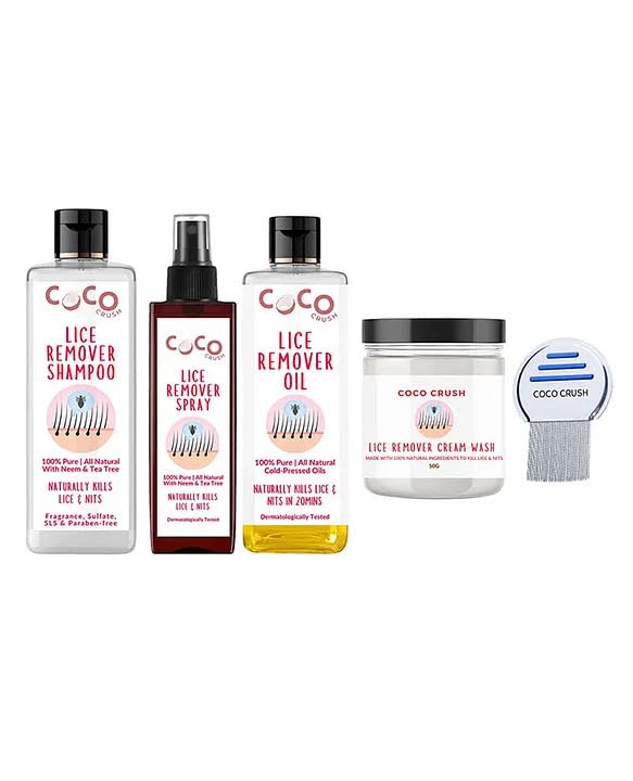 Ayurvedic Anti-Lice Treatment Bundle: Shampoo, 100ml; Oil, 50ml; Spray, 50ml; Cream Wash, 50g & Comb | 100% Natural | Single Wash Solution | Safe for Kids | Neem, Tea Tree & Camphor Enriched (250ml + comb)-image-38