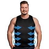 QORE LOGIQ Gynecomastia Compression Shirt Men - Premium Slimming Undershirt Compression Tank Top, Mens Shapewear & Body Shaper XL Black