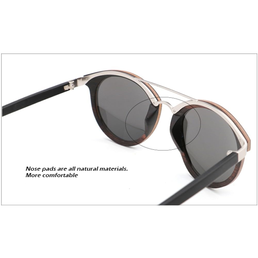 Occhiali da sole in legno, occhiali polarizzati per donna e uomo, UV400, occhiali da sole vintage alla moda per donna, occhiali da sole per esterni