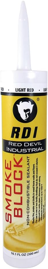 Red Devil SB100RD Smokeblock Sealant, 10.1 oz., Red, 12 Pack