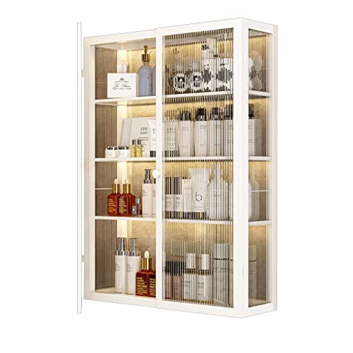 Botiquín de pared de 2 a 4 capas para baño, color blanco, armario de cocina, armario de cocina, sin perforaciones, armario de almacenamiento de cosméticos (50 x 15 x 70 cm)