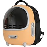 犬 猫用キャリーバッグ 軽量 内蔵温湿度計 換気機能付き 通気性 8kg対応 人間工学に基づいた設計 お出かけバック 散歩 旅行 花見 小型犬用 ペット ペットリュック バック 猫 犬 いぬ ねこ 通院 ペットキャリー ペット 小型犬キャリー 猫 ペット外出用品 (オレンジ色,通気性)