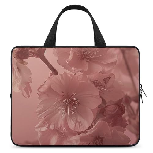 Bolso bandolera para laptop con diseño de flores durazno miniatura 1
