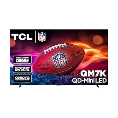 TCL 115-Inch QM7K QLED 4K Smart QD-Mini LED TV with Google TV (115QM7K, 2025 Model) Dolby Vision IQ, Dolby Atmos, HDR, Game Accelerator up to 288Hz, Voice Remote, Compatible with Alexa