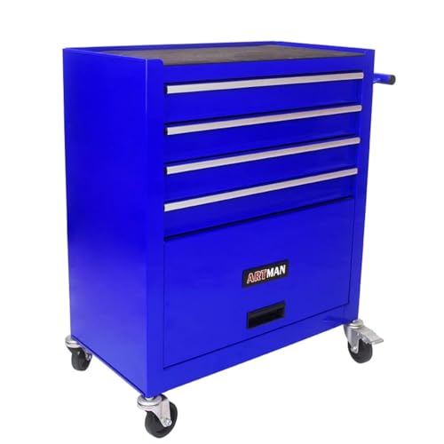 nifoti 4 Drawers Tool Cart on Wheels,Rolling Tool Box Tool Storageï¼Œ Drawers Rolling Tool Box Organizer Tool Case for Garage, Warehouse, Workshop, Repair Shop (4 Drawers(Blue))