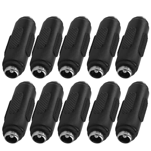 Lunpoem 10PCS 5.5mm x 2.1mm DC Power Female to Female Jack Adapter, Connector Durable Dc Wire Joiner And Power Adapter Connector, Reliable Dc Power Coupler And Gender Changer For Electronics