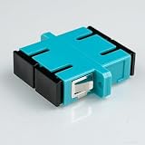 HB-DIGITAL LWL Verbinder SC/UPC auf SC/UPC Duplex – Multimode OM3 – Glasfaser Adapter Buchse/Buchse – Aqua
