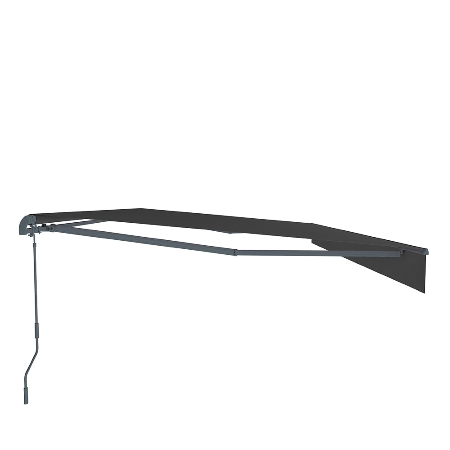 Store Banne Manuel 2,95x2,5 m Aluminium Toile Grise 280 g/m² Hydrofuge