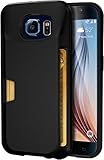 Smartish Galaxy S6 Wallet Case - Wallet Slayer Vol. 1 - Ultra Slim Protective Wallet Cover - (Silk) - Black Onyx