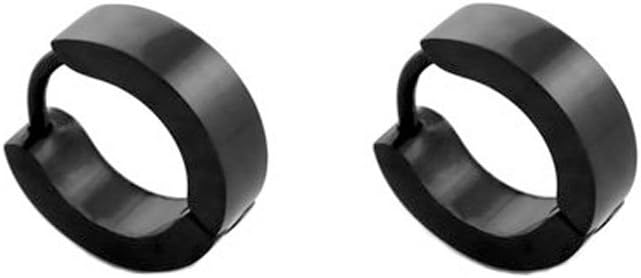 iJewelry2Black Stainless Steel Huggie Hoop Earrings