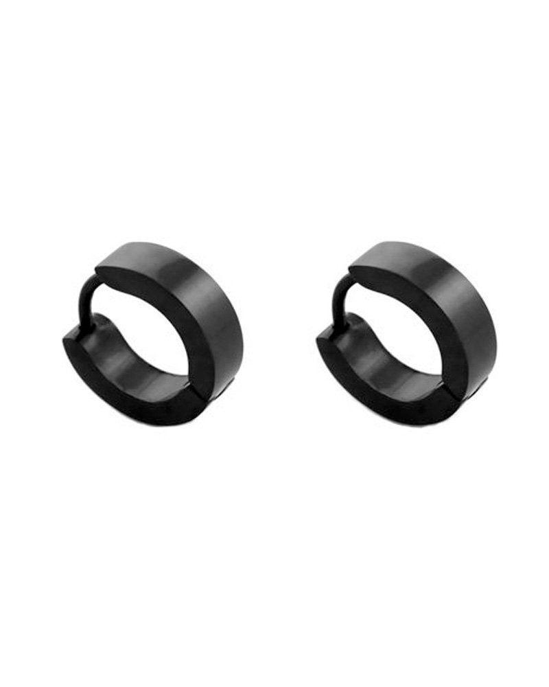 iJewelry2Black Stainless Steel Huggie Hoop Earrings
