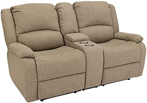 RecPro Charles Collection | 67" Double Recliner RV Sofa | RV Zero Wall Loveseat | Wall Hugger Recliner | RV Theater Seating | RV Furniture | RV Living Room (Slideout) Furniture | Cloth (Oatmeal)