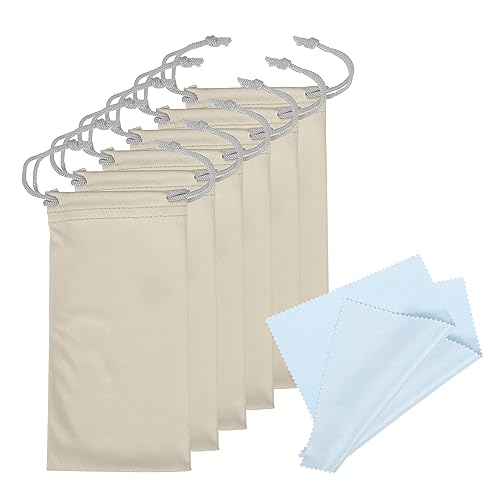 Image of PATIKIL Microfiber Glasses Bag, Sunglasses Pouch Eyeglass Bag Soft Sunglass Case with Eyeglasses Cleaning Cloth