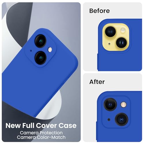 Image of FireNova Designed for iPhone 14 Case, Silicone Upgraded [Camera Protection] Phone Case, Soft Anti-Scratch Microfiber Lining Inside, 6.1 inch, Klein Blue
