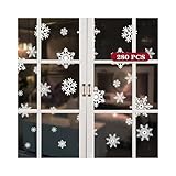 280 Piezas Pegatina Copo de Nieve Navidad, DIY Copos de Nieve Decoracion Pegatinas PVC Electrostáticas