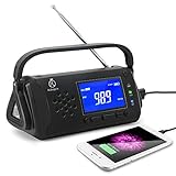 Rikopin(リコピン) 防災士推薦 多機能防災ラジオ ポータブルラジオ 防災グッズ ラジオライト AM/FMラジオ ワイドFM対応 LEDライト スマホ充電 SOS イヤホンジャック(ステレオミニ端子) 防水 IPX3 リチウムイオン電池 USB充電 4000mAh搭載 ソーラー充電 手回し充電 単4乾電池 軽量 コンパクト 懐中電灯 (ブラック)