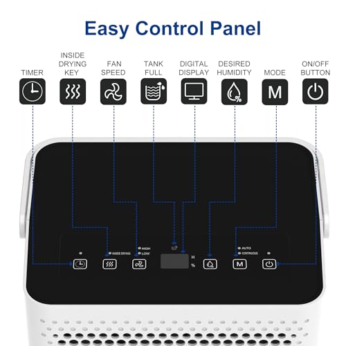 Image of Shinco 30 Pints Dehumidifier for Home and Basements, 1500 Sq.Ft Dehumidifiers with Drain Hose, Auto or Manual Drainage, Auto Defrost, Quietly Remove Moisture, Activated Carbon Filter, 24HR Timer