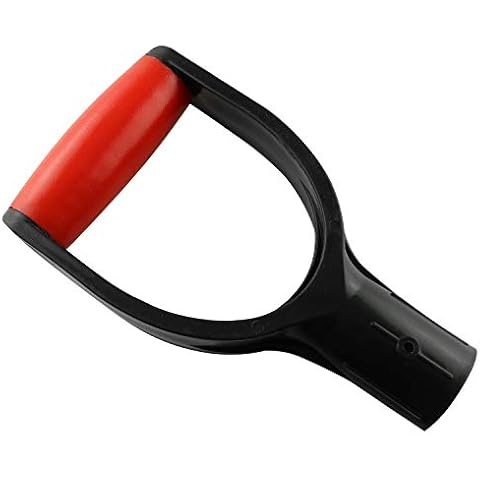 JCBIZ 32mm Inner Diameter Plastic Spade Handle Shovel Red D Grip Handle Good Hand Protect Garden Accessories for Snow Shovel Digging Raking Tools Cover