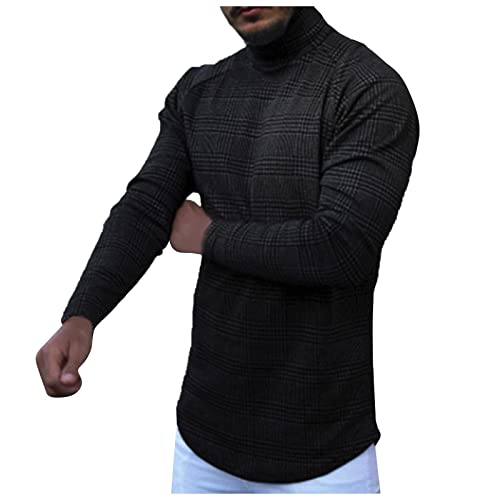 Ymosrh Men's Casual Long Sleeve Lightweight Sweaters Turtleneck Fall Winter Pullover Tops Fashion Sweater, M-4XL
