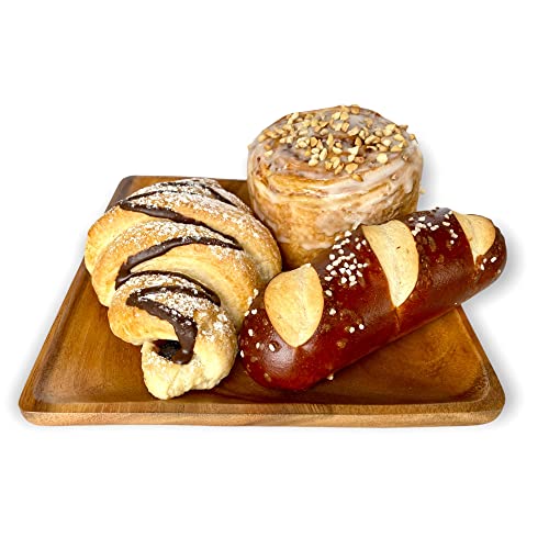 Wrightmart Wood Plates, Handmade Set Of 4, Durable Versatile Tableware For Side Dish, Snacks, Desserts, Charcuterie Server, Boasts A Unique Natural And Rustic Design, Square 8” X 8” #TOP3