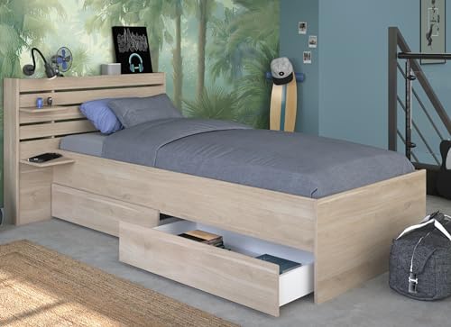 Stauraumbett Escale 1 90x200cm von Parisot in Japanischer Eiche Jugendzimmer Möbel Jugendbett Stauraumbett Escale 1 90x200cm von Parisot in Japanischer Eiche Jugendzimmer Möbel Jugendbett