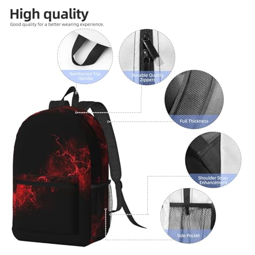 Sac à dos tendance Explosion Burst noir de 43,2 cm imprimé rouge