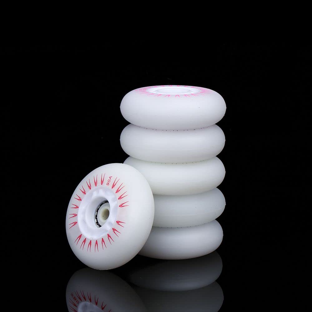 4 sztuki kółek do wrotek z diodami LED, trwałe, świecące, jasne kółka do przesuwania, 80 mm, czerwone