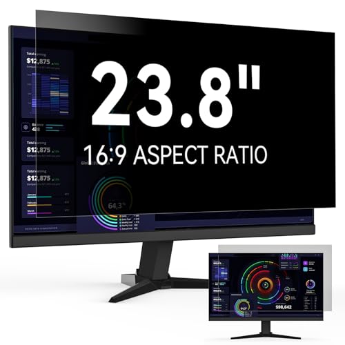 Protescreen 23.8 Pulgadas Filtro de Privacidad,Película Desmontable Protector de Pantalla,Anti-Luz Azul Antiespía Revestimiento Anti-Reflectante Película para PC&Monitor 23.8" 16:9 Widescreen Computer 🔥