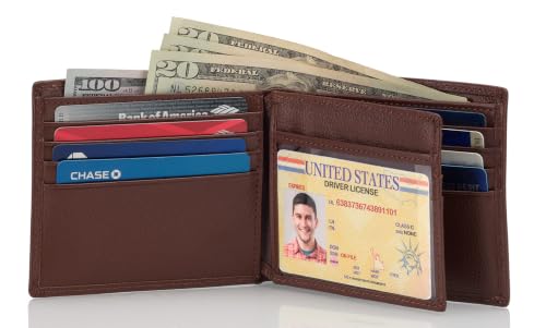 Image of Stealth Mode Leather Bifold Wallet for Men With ID Window and RFID Blocking
