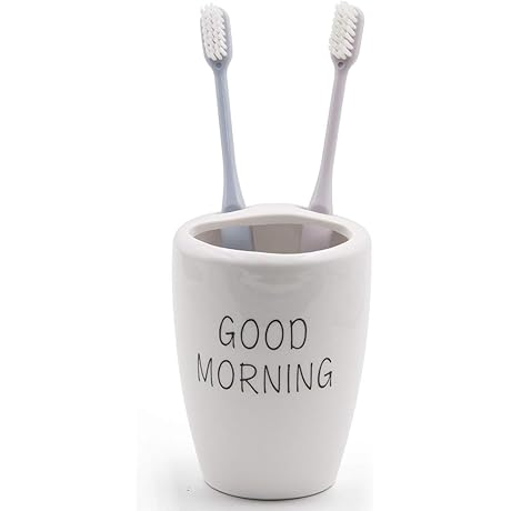 Mini Ceramics Handmade Airmoon Couple Toothbrush Holder Stand