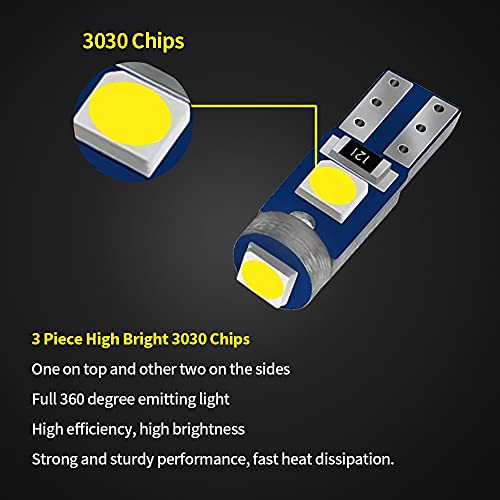 Bombillas LED T5 para auto 20 piezas blanco frío 6000K miniatura 4