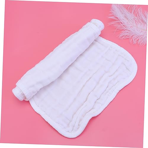 3Pcs Burp Cloths Soft Gauze Towel Shoulder Pad for Milk Spitting Easy to Clean and Convenient for Go Use Burping Bibs White2