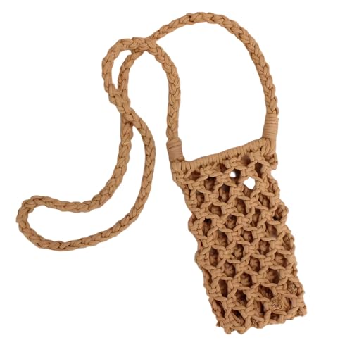 Crossbody Bag for Women Retro Hand-woven Crossbody Bag Summer Casual Hollow Crossbody Mobile Phone Bags