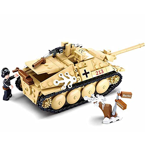 Hhohio Hunter Tank Destroyer, Military Brick Ww2 Flak Anti-Tank Gun Sets, Army World War 2 Toys Building Block With 3 Soldiers Figures (459 Pieces) #TOP4