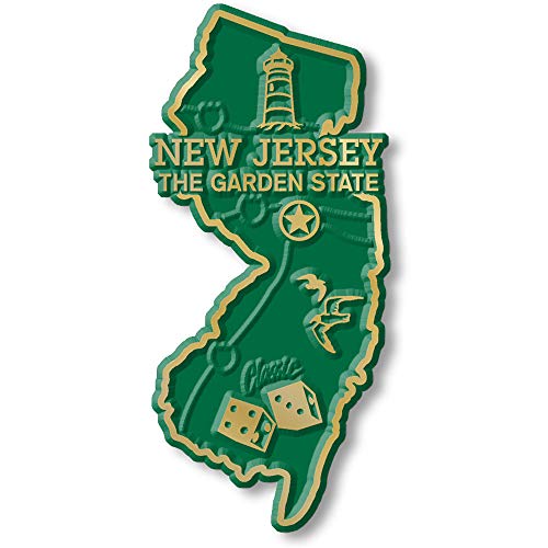 New Jersey Small State Magnet by Classic Magnets, 1.3