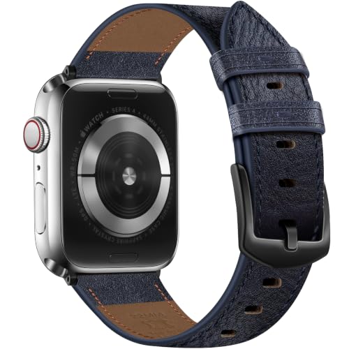 Image of Genuine Leather Watch Band Men Compatible with Apple Watch