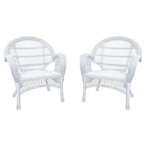 Jeco White Wicker Chair With Brown Cushion - Set Of 4 #TOP3