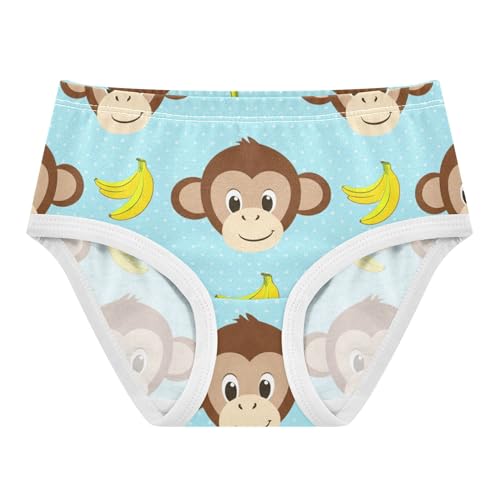 Cute Cartoon Monkey Blue Dots Girls Underwear Toddler 2t Cotton Cute Panties Girl Designer Kids Undies Briefs