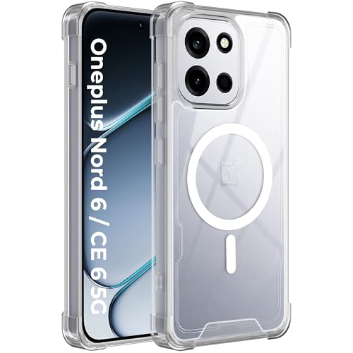 Image of A rtistque Clear Back Cover Case for OnePlus Nord 6 / CE 6 5G | Compatible with Mag-Safe | Premium Cover | Shockproof TPU Bumper | Slim Protective Design | OnePlus Nord 6 Back Cover - Transparent