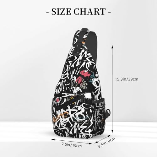 Graffiti Art Crossbody Bag Lightweight Sling Backpack Shoulder Bag for Travel Hiking Chest Pack for Men Women3