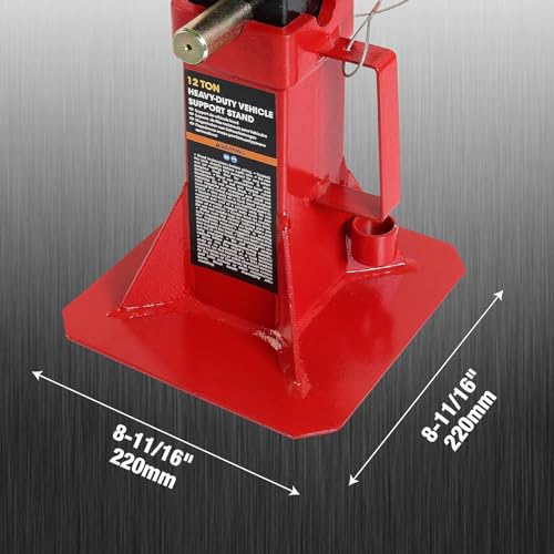 Image of Torin 12 Ton Heavy Duty Pin Style Adjustable Height Automotive Jack Stands, Red, 1 Pair