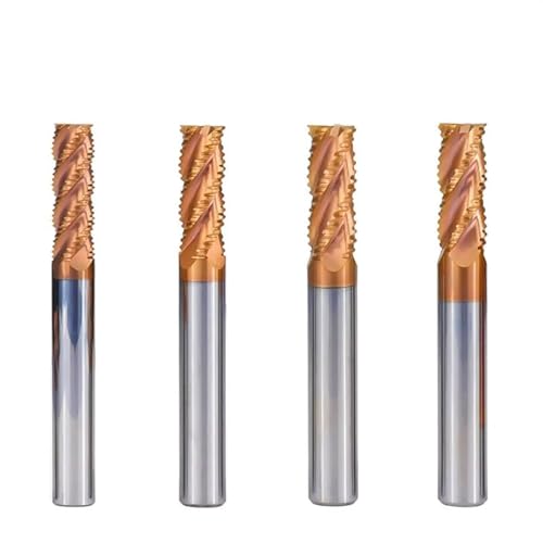 4 Blade Roughing End Mill 4-12mm CNC Router Bit Milling Cutter for Metal Threading(8x20x60L)
