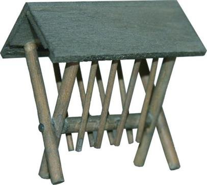 Unbekannt Miniatur Modell Zubehör, Futterkrippe mit Dach, Höhe 8,5cm