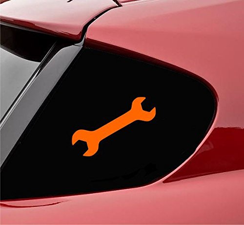 Wrench Tool Vinyl Decal Sticker (Orange)